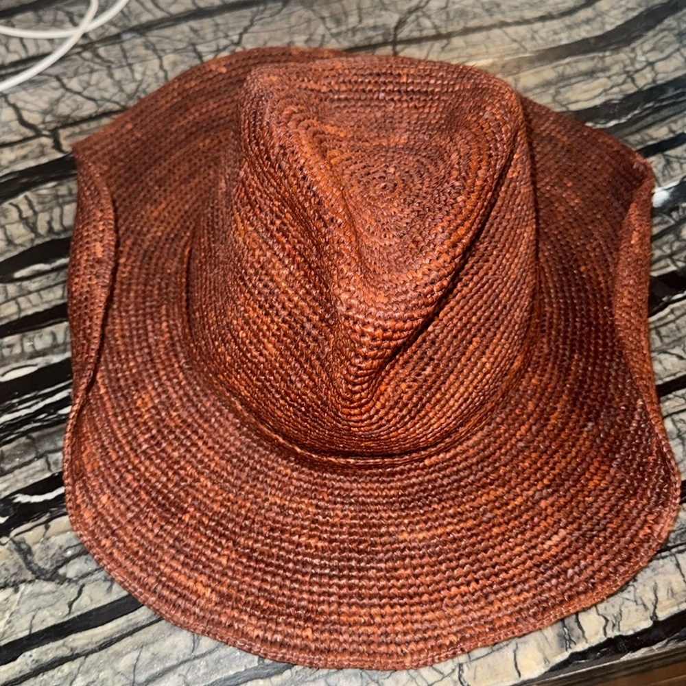 Janessa Leone Brown western fedora Hat